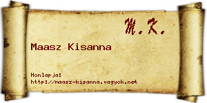 Maasz Kisanna névjegykártya